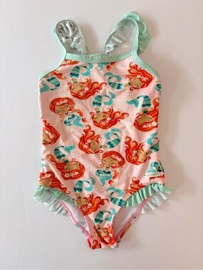 Earth Nymph Girls Under The Sea Mermaid One Piece Swimsuit 6-8Y